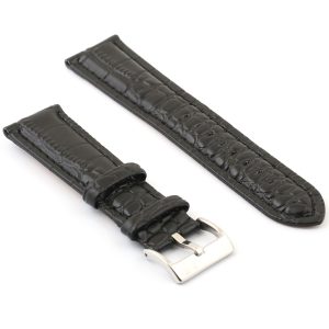 Mini focus black leather watch strap
