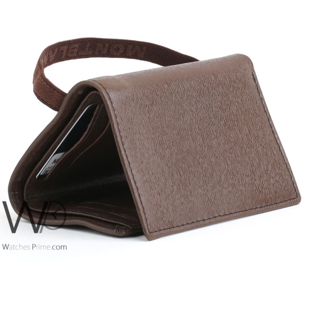 Mont blanc brown leather wallet for men | Watches Prime