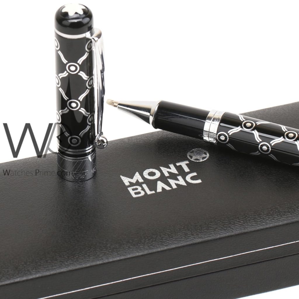 قلم مون بلو mont blanc اسود وفضي حبر | واتشز برايم