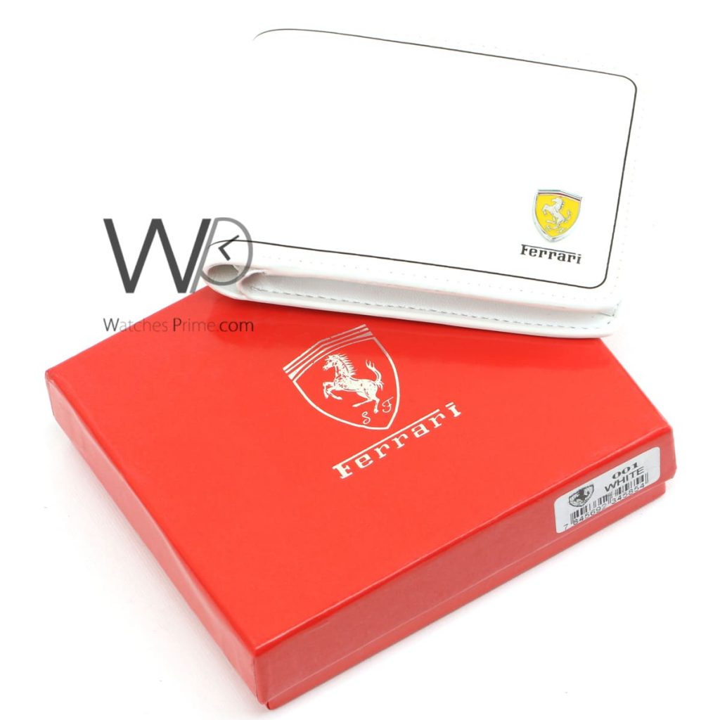 Ferrari wallet white for men | Watches Prime