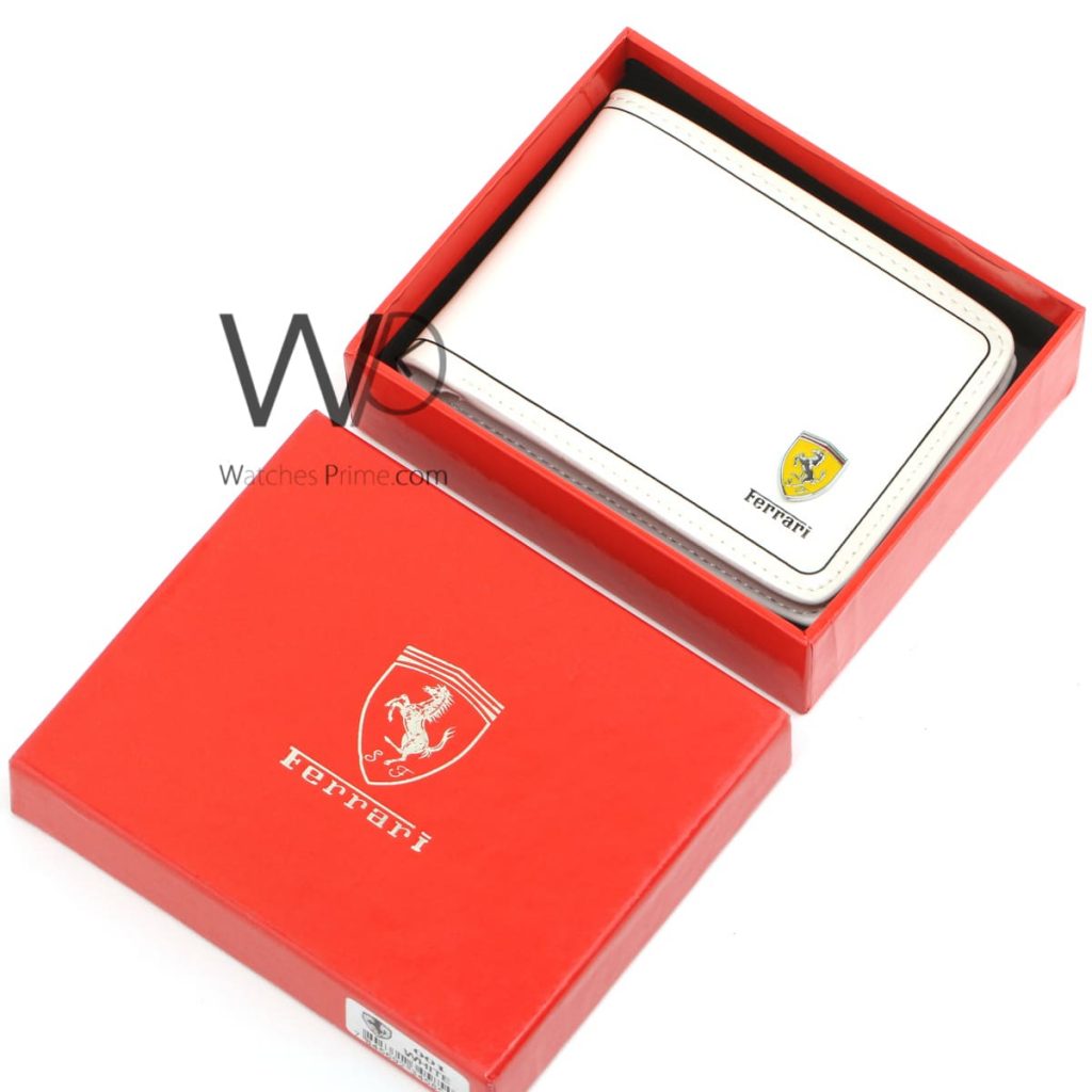 Ferrari wallet white for men | Watches Prime