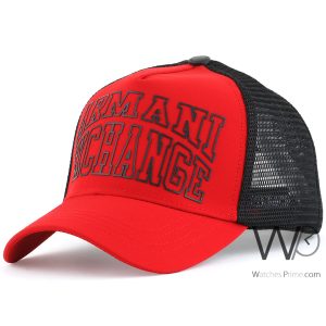Red black armani exchange cap men