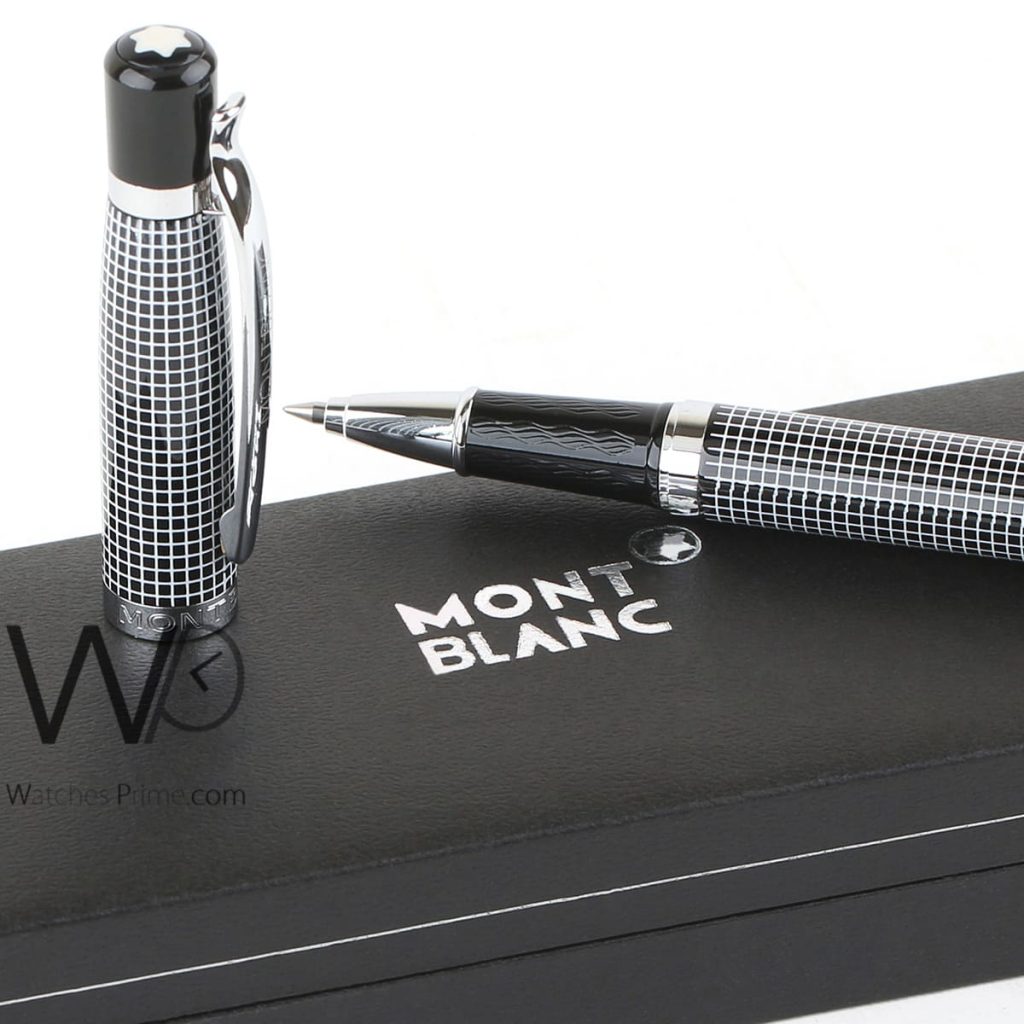 قلم مون بلو mont blanc اسود و ابيض حبر | واتشز برايم
