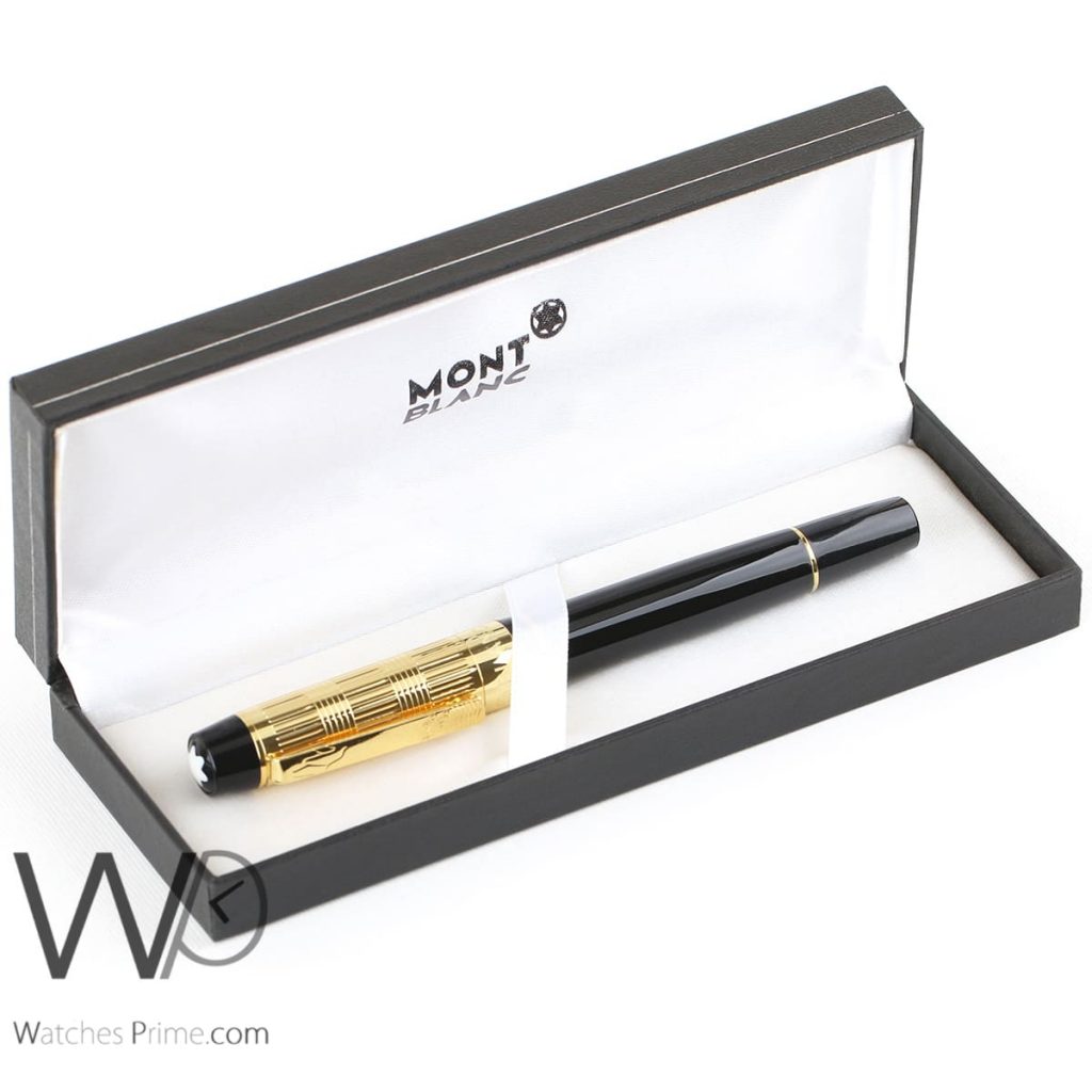 قلم حبر اسود و ذهبي mont blanc مون بلو | واتشز برايم