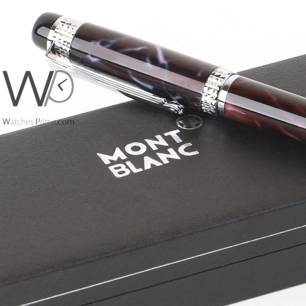 قلم جاف mont blanc احمر واسود مون بلو | واتشز برايم