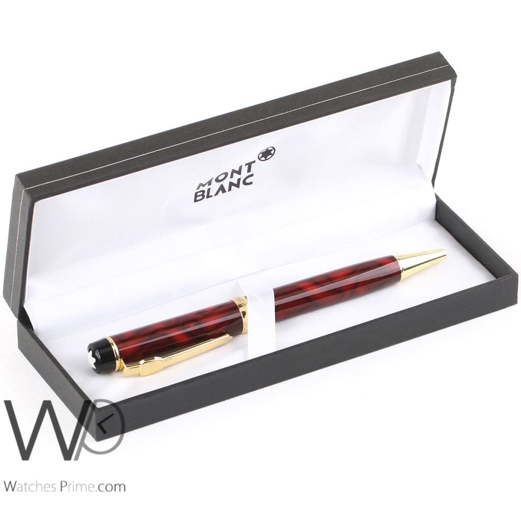 قلم جاف mont blanc احمر مون بلو | واتشز برايم