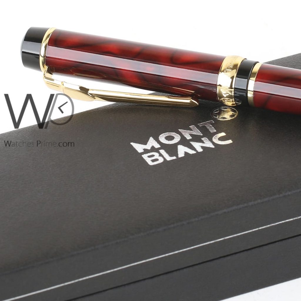قلم جاف mont blanc احمر مون بلو | واتشز برايم