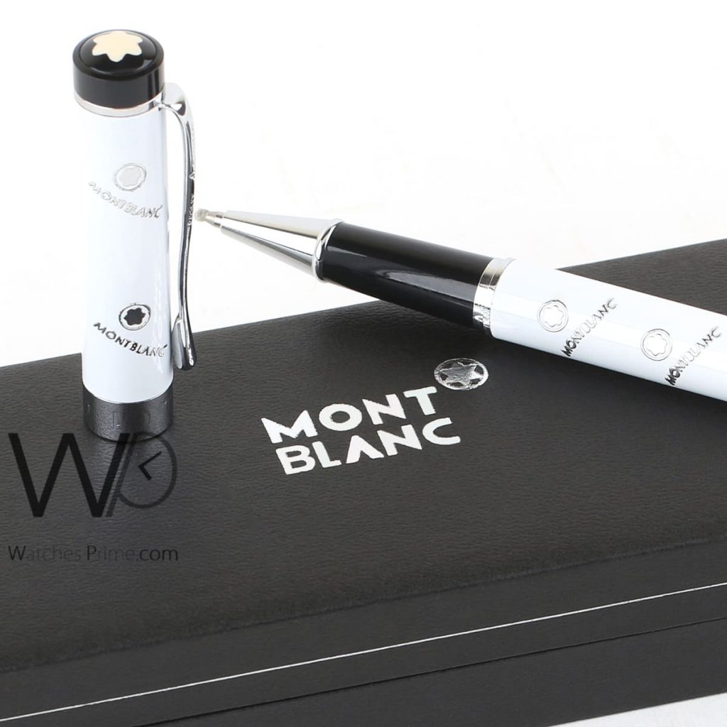 قلم مون بلو mont blanc ابيض حبر | واتشز برايم