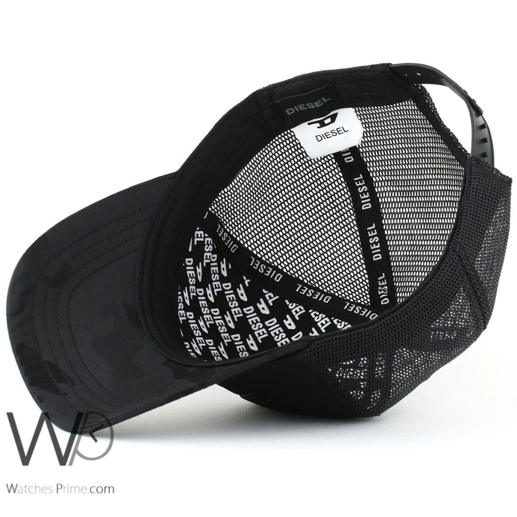 Diesel mesh black baseball cap for men | Watches Prime