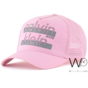 Pink calvin klein cap unisex ck