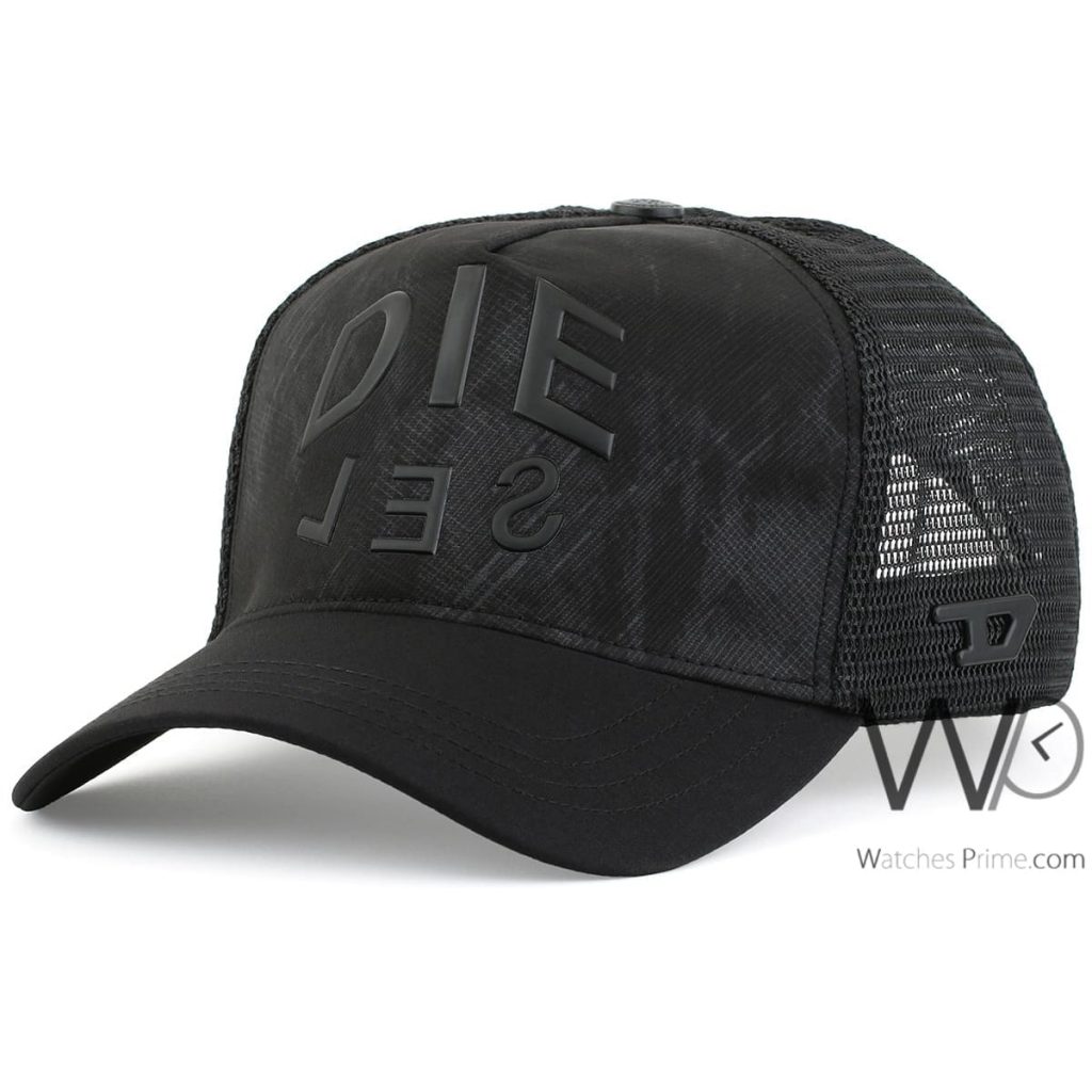 Diesel mesh black baseball cap for men | Watches Prime