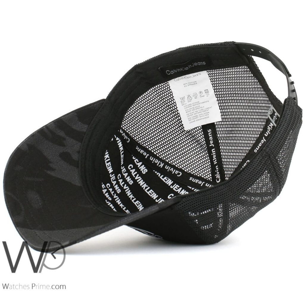 Camouflaged Calvin Klein black baseball cap CK men | Watches Prime