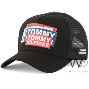 Black tommy hilfiger mesh baseball cap men