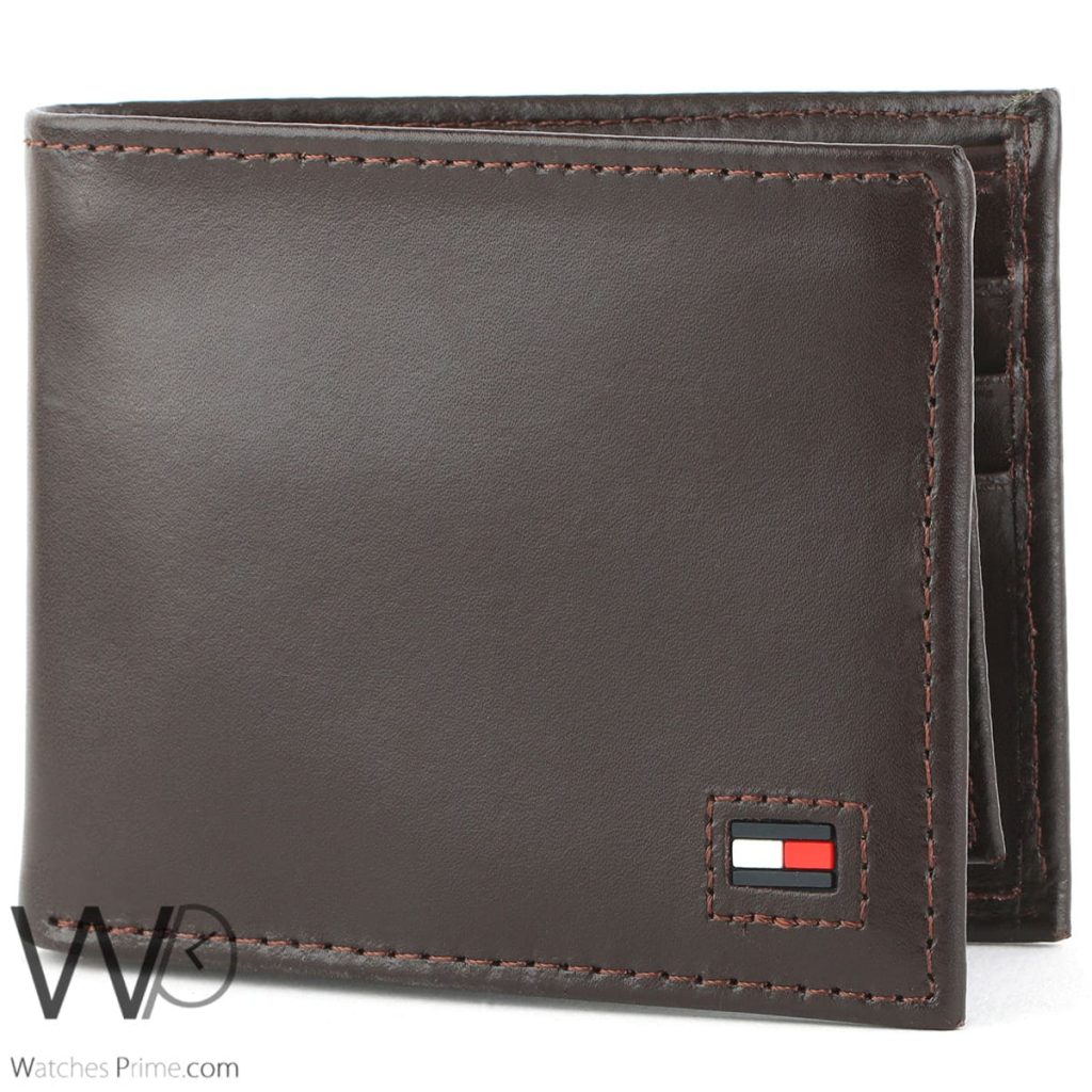 Tommy Hilfiger brown leather wallet for men | Watches Prime