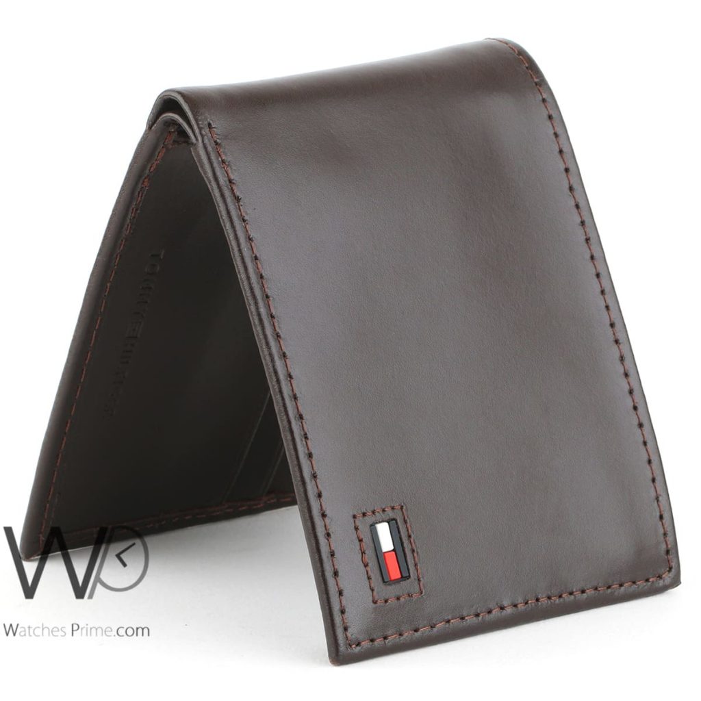 Tommy Hilfiger brown leather wallet for men | Watches Prime