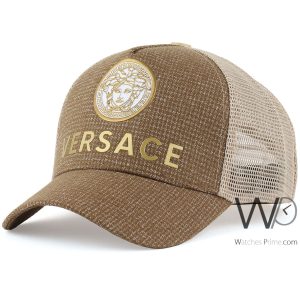 Brown versace mesh baseball cap men