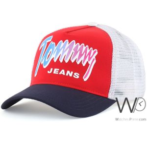 Red blue tommy jeans mesh baseball cap men