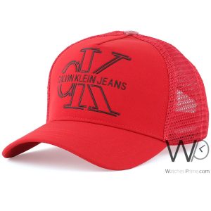 Red calvin klein ck mesh baseball men cap
