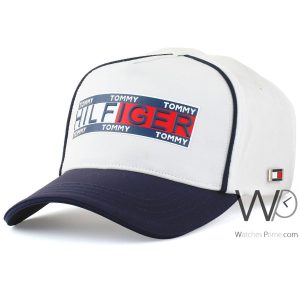 White blue tommy hilfiger baseball cap men