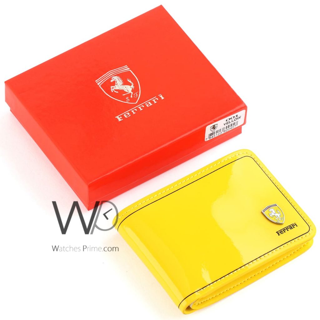 Ferrari wallet yellow for men | Watches Prime