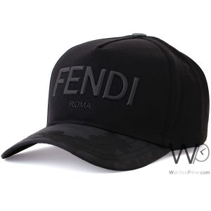 Baseball hat fendi roma italy 1925 black cap men