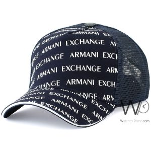Baseball hat navy blue armani exchange cap men