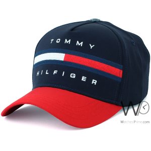 Baseball hat tommy hilfiger navy blue red cap men