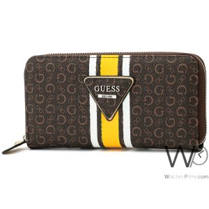 Brown guess leather wallet for women