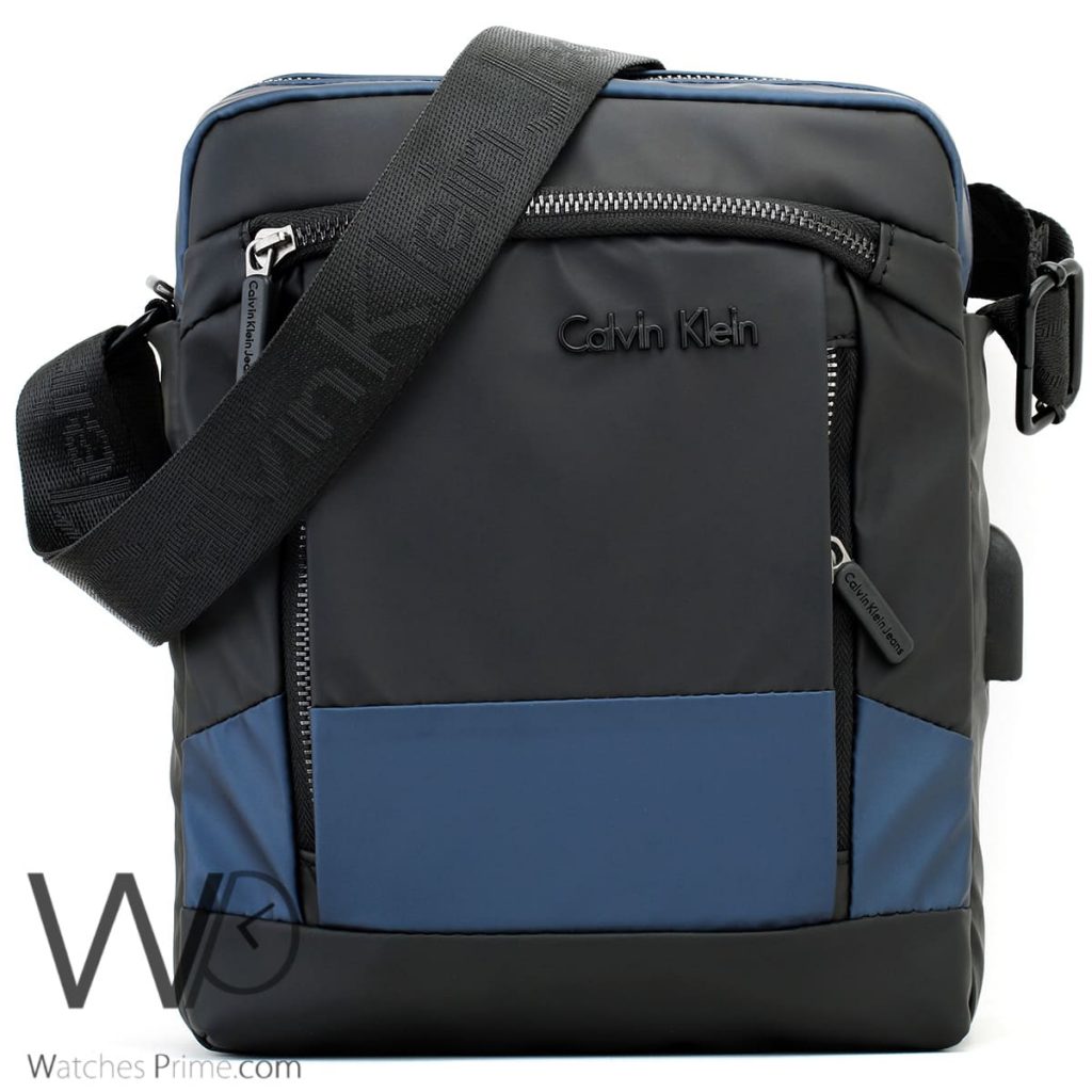 Calvin Klein Black and Blue Messenger Bag | Watches Prime