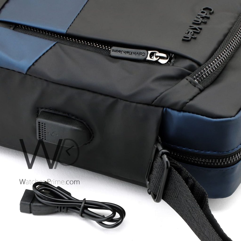Calvin Klein Black and Blue Messenger Bag | Watches Prime