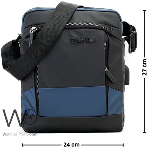 Calvin Klein Black and Blue Messenger Bag | Watches Prime