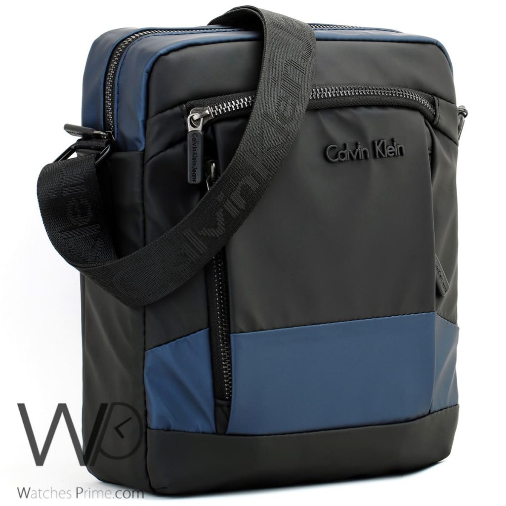 Calvin Klein Black and Blue Messenger Bag | Watches Prime