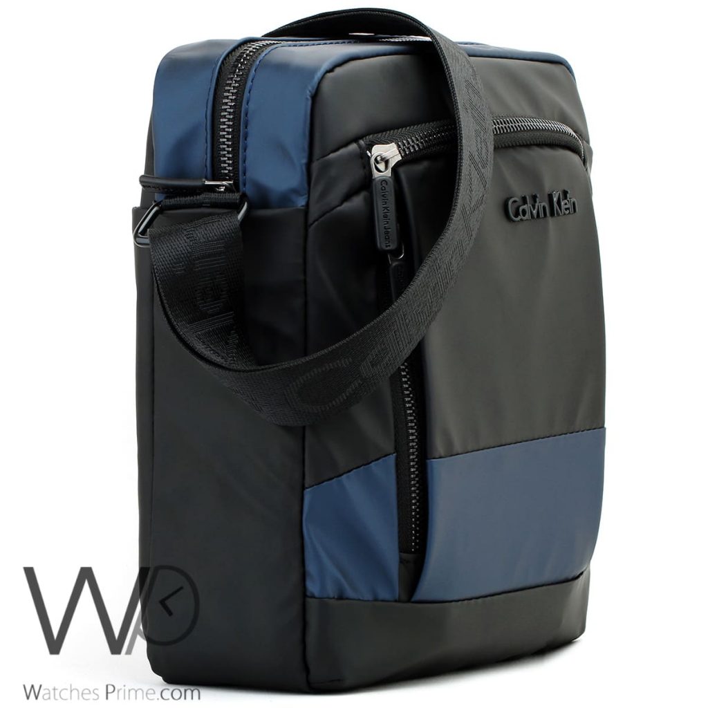 Calvin Klein Black and Blue Messenger Bag | Watches Prime