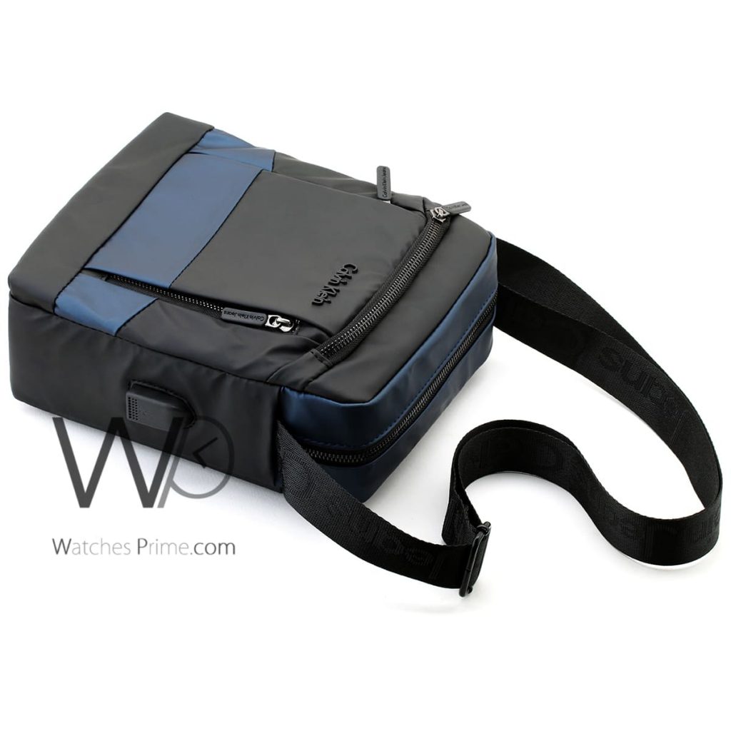 Calvin Klein Black and Blue Messenger Bag | Watches Prime