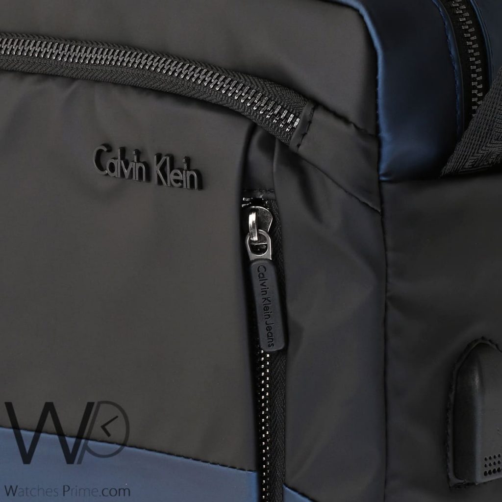 Calvin Klein Black and Blue Messenger Bag | Watches Prime