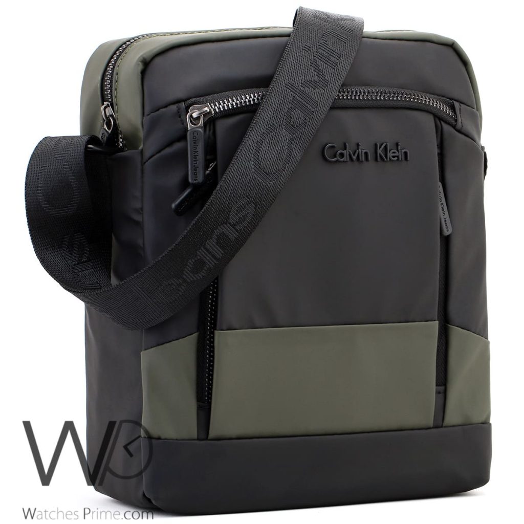 Calvin Klein Black and Green Messenger Bag | Watches Prime