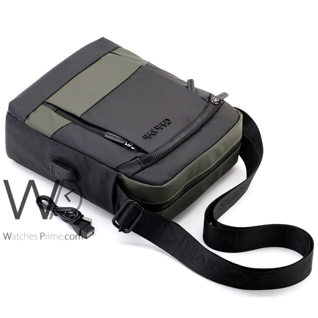 Calvin Klein Black and Green Messenger Bag | Watches Prime