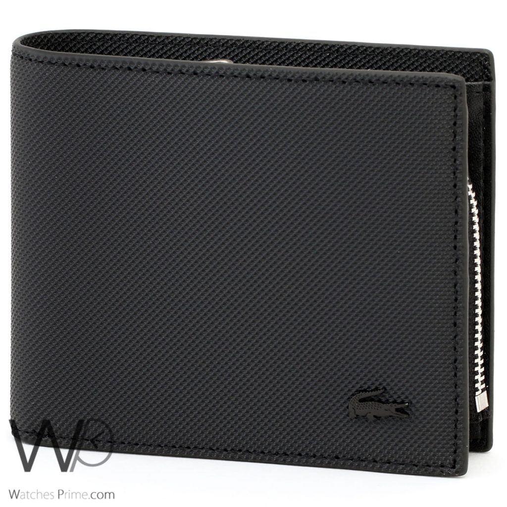 Lacoste Wallet Black Leather for Men | Watches Prime