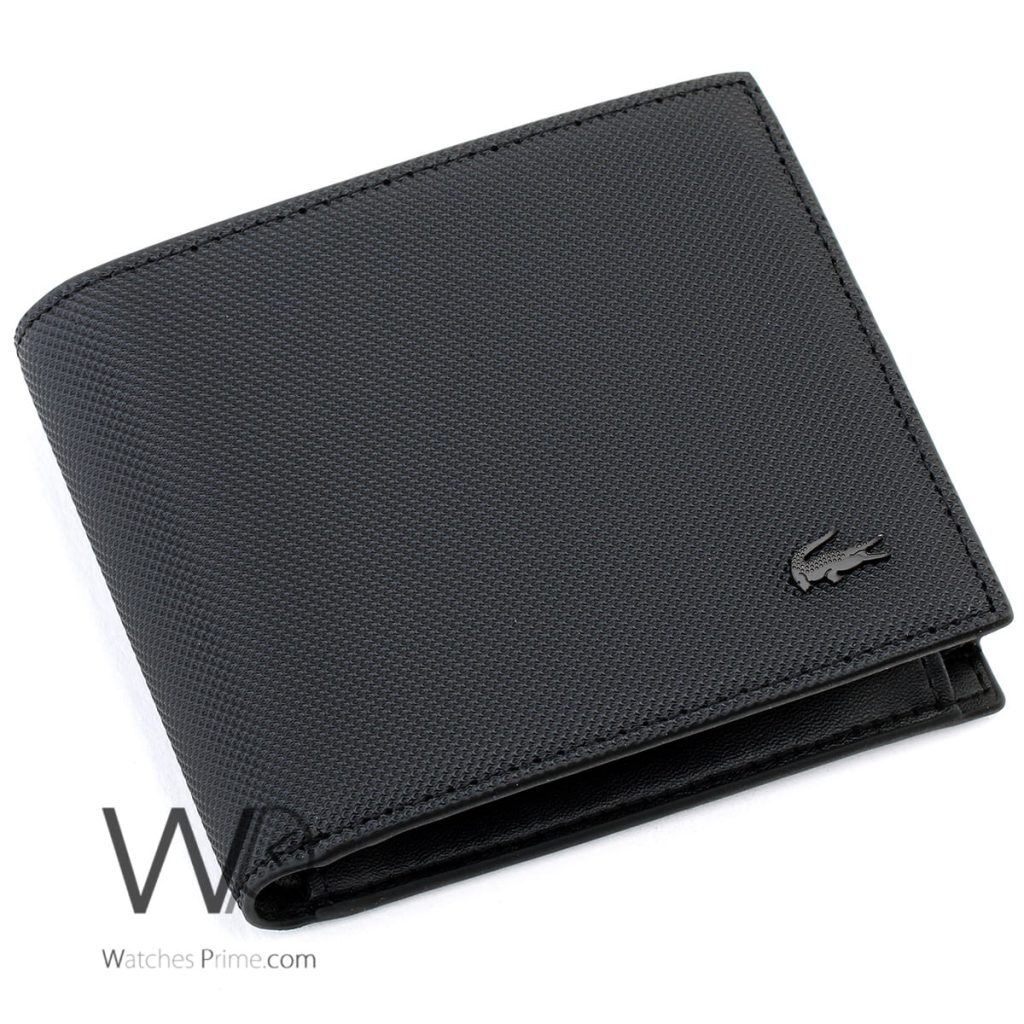Lacoste Wallet Black Leather for Men | Watches Prime