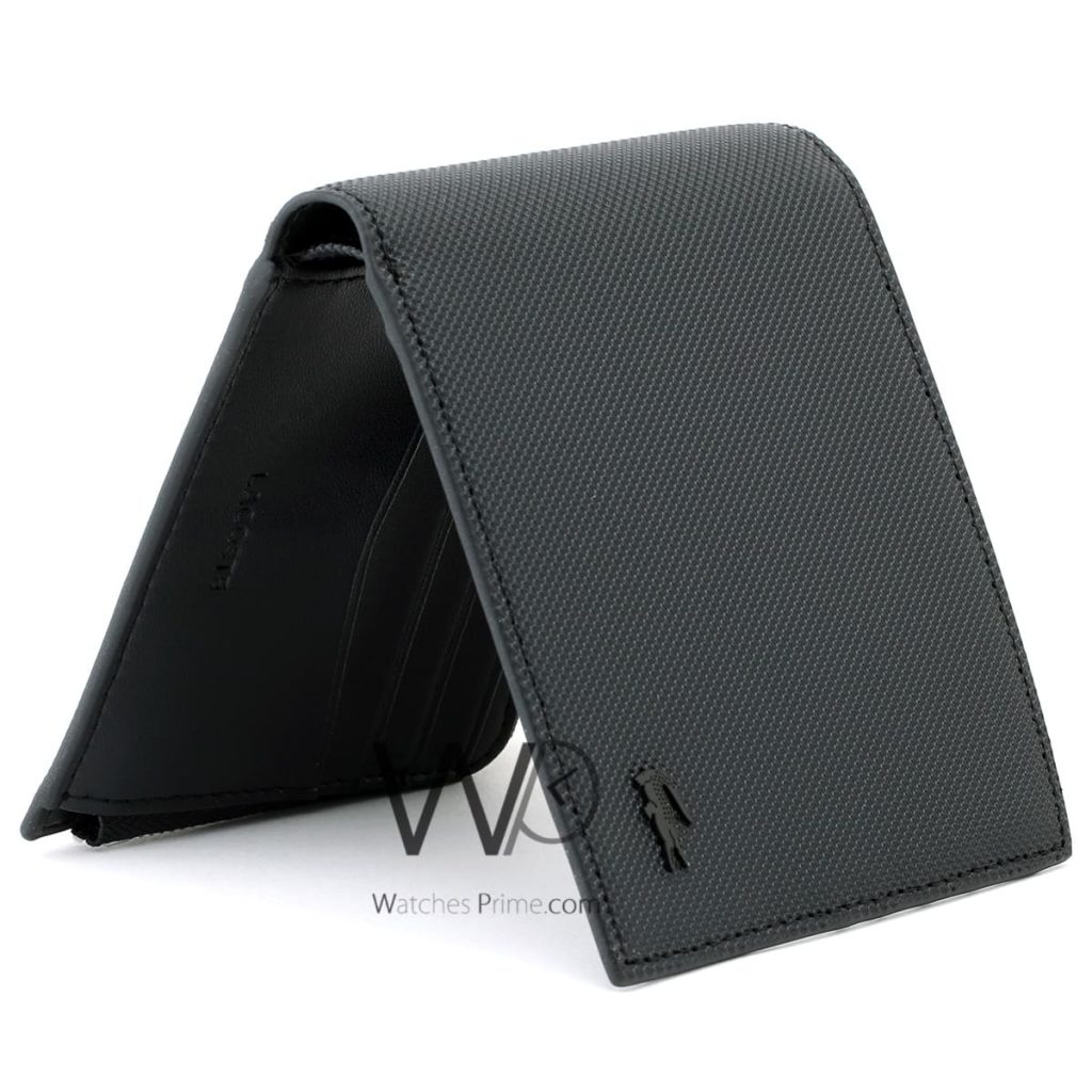 Lacoste Wallet Black Leather for Men | Watches Prime