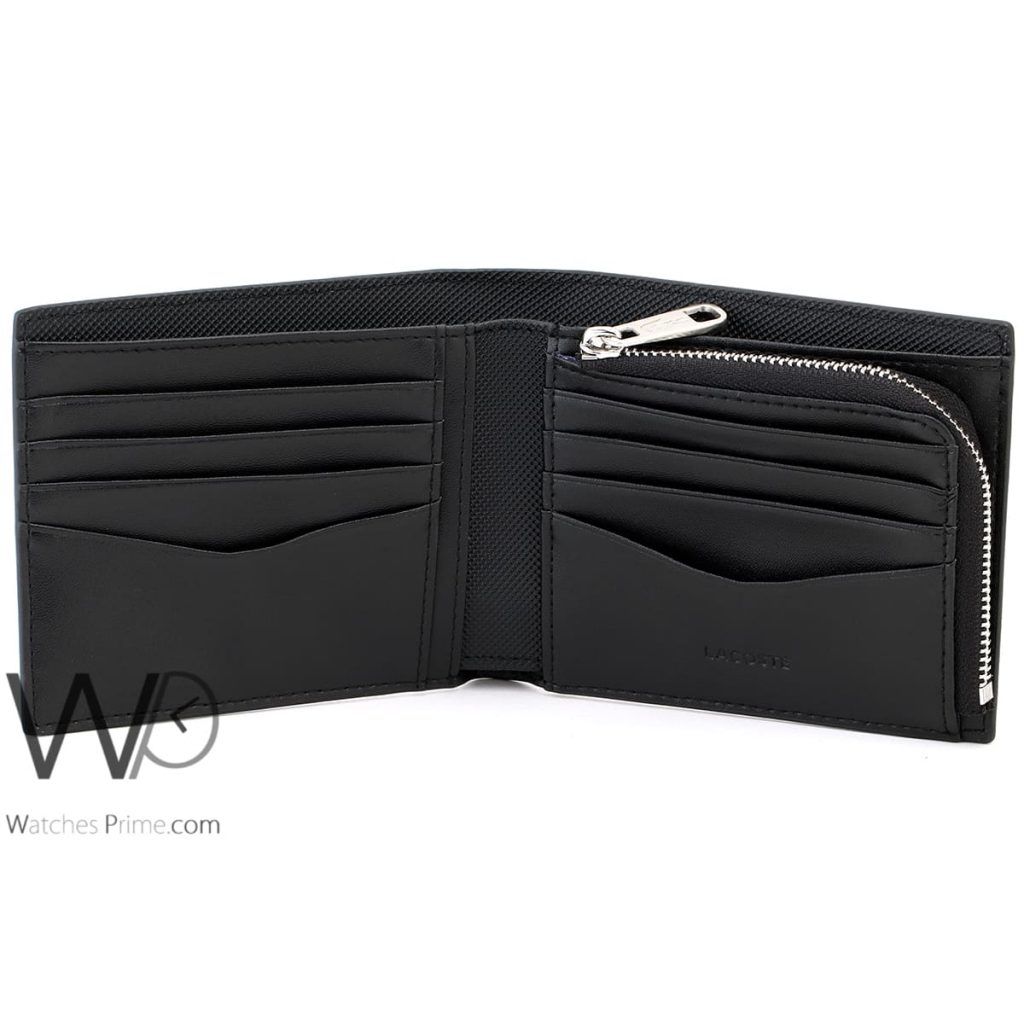 Lacoste Wallet Black Leather for Men | Watches Prime