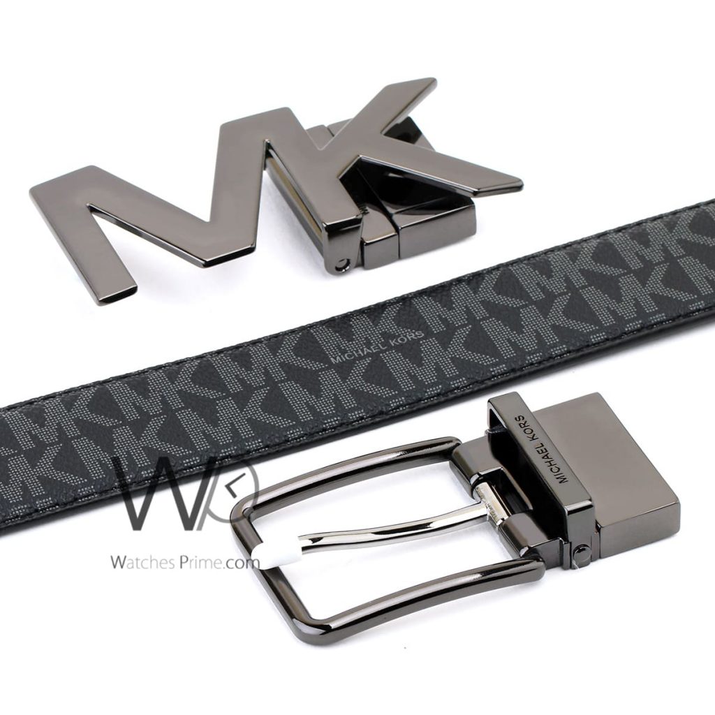 Michael Kors Reversible Black Belt 2 Buckles | Watches Prime