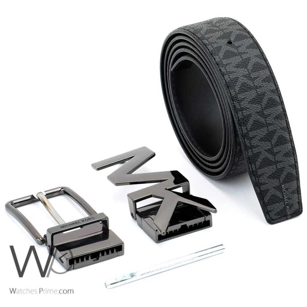 Michael Kors Reversible Black Belt 2 Buckles | Watches Prime