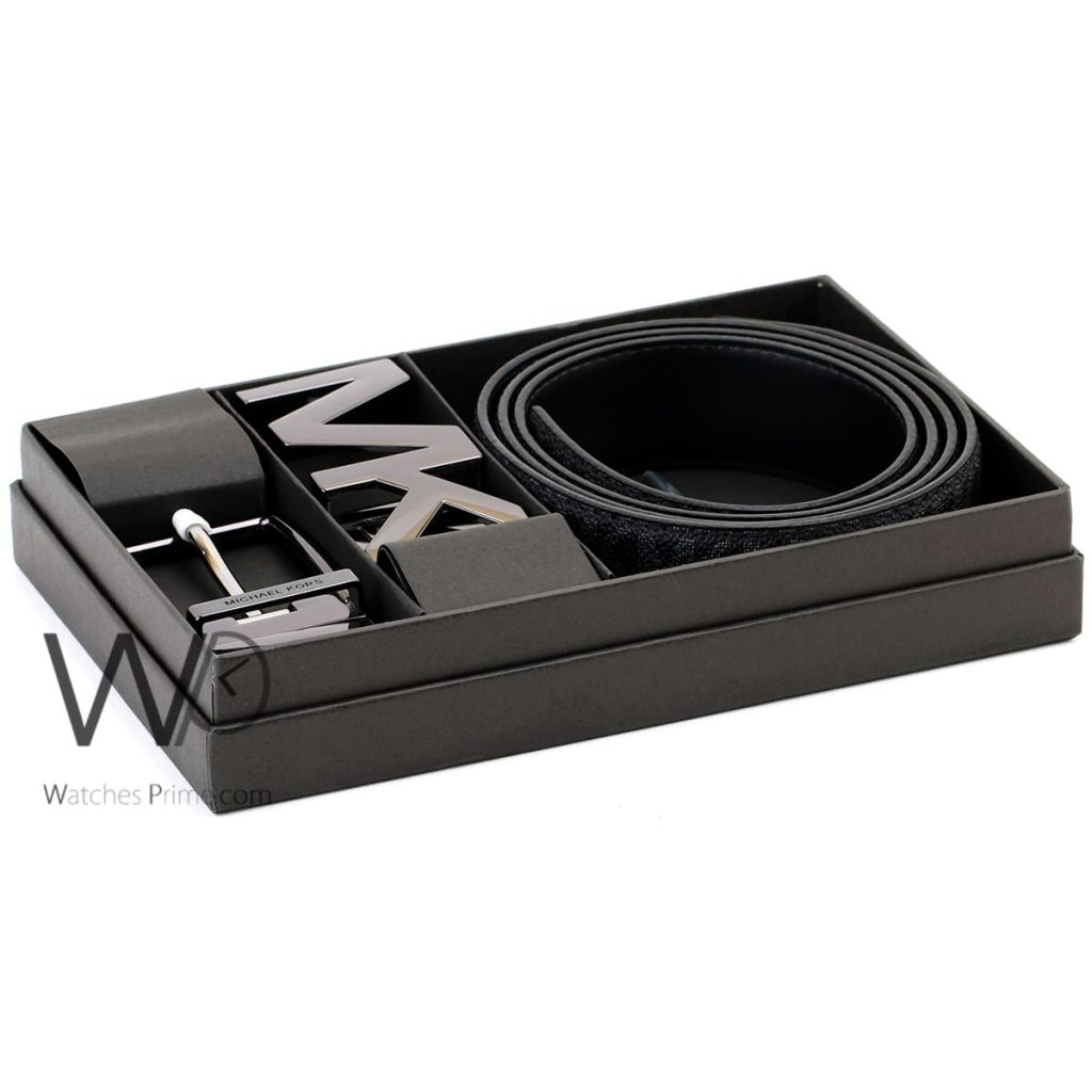 Michael Kors Reversible Black Belt 2 Buckles | Watches Prime
