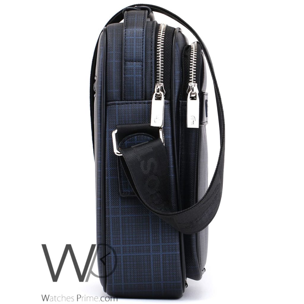 Lacoste blue leather Crossbody bag for men | Watches Prime