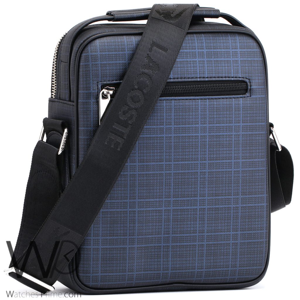Lacoste blue leather Crossbody bag for men | Watches Prime
