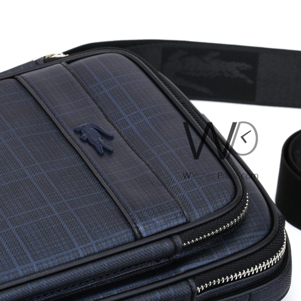 Lacoste blue leather Crossbody bag for men | Watches Prime