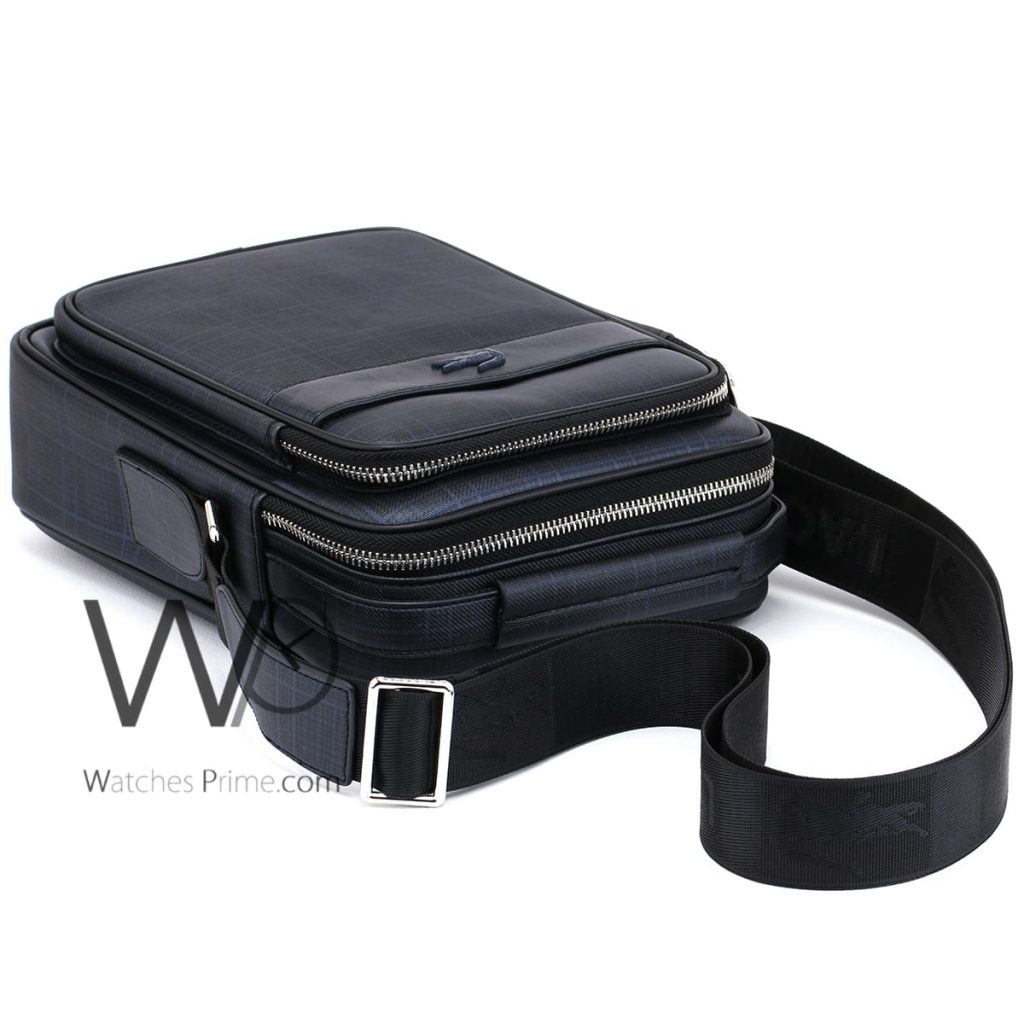 Lacoste blue leather Crossbody bag for men | Watches Prime