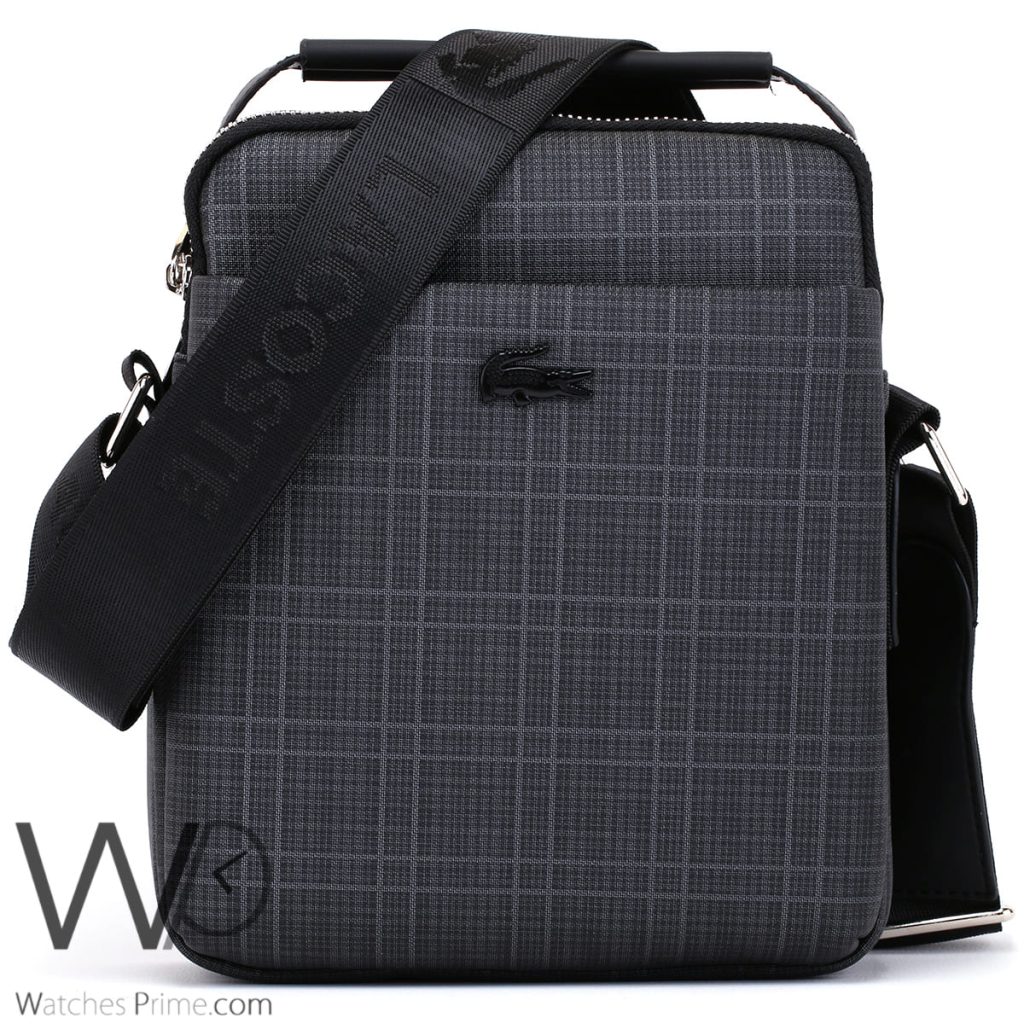 Lacoste black leather Crossbody bag for men | Watches Prime