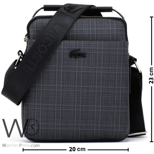 Lacoste black leather Crossbody bag for men | Watches Prime
